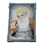 Guru Nanak Dev Ji Giving Blessing Photo Frame - 7 × 5 Inches | For Pooja Temple | Home Decor | Office Decoration | Mandir Decoration And Gifts