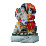 Lord Shiva Family Marble Dust Murti Idol | God Shiva, Parvati Ji, Ganesha And Kartikeya - 4 x 5 Inches | For Pooja Temple | Home Decor | Office Decoration | Mandir Decoration And Gifts