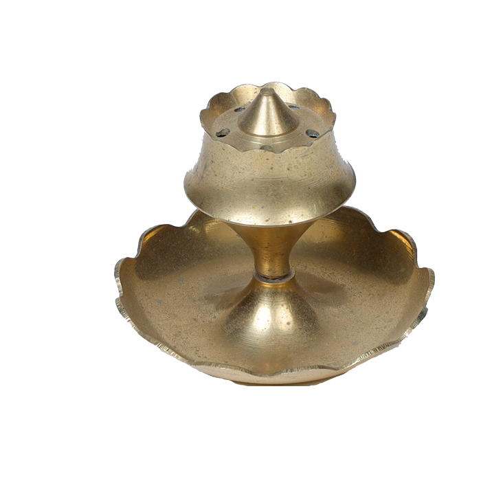 Brass Agarbatti Holder Stand | Burner with Ash Catcher | Batti Stand Plate | - 2 × 2 Inches | For Pooja Temple | Home & Office Decoration And Gifts