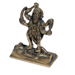 Brass Murti Goddess Kali Mata Standing On Lord Shiva - 4 × 3 Inches | For Pooja Temple | Home Decor | Office & Mandir Decoration And Gifts