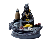Lord Shiva Ji Mahadev Backflow Smoke Fountain - 4 × 3 Inches | Backflow Dhoop Cone with Stand | For Pooja Temple | Home Decor | Office Decoration | Mandir Decoration And Gifts