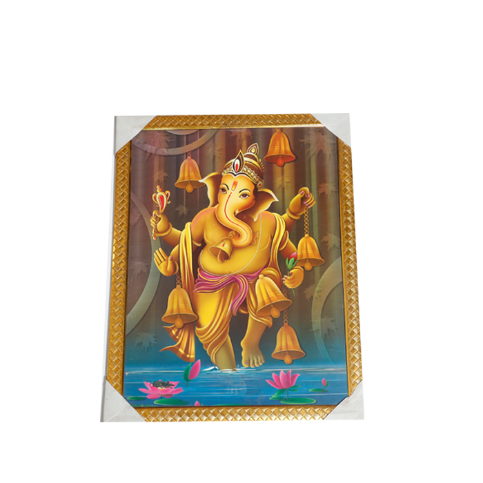 Lord Ganesha Photo Frame - 26 × 20 Inches | For Pooja Temple | Home Decor And Gifts