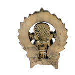 Brass Murti Lord Ganesha Is Sitting On Throne - 4.5 × 2.5 Inches | For Pooja Temple | Home Decor | Office & Mandir Decoration And Gifts