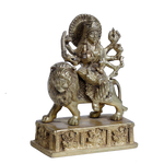 Brass Murti Goddess Durga Mata Is Sitting On Lion | For Pooja Temple | Home Decor | Office & Mandir Decoration And Gifts