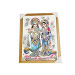 Goddess Radha And Lord Krishan Photo Frame - 26 × 20 Inches | For Pooja Temple | Home Decor And Gifts