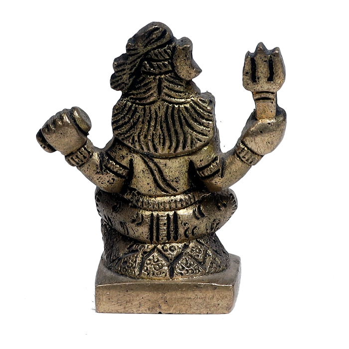 Brass Murti Lord Shiva Ji Mahadev - 2 × 2 Inches | 3 × 2.5 Inches | For Pooja Temple | Home Decor | Office & Mandir Decoration And Gifts