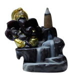 Lord Ganesha Backflow Smoke Fountain - 4 × 4 Inches | Backflow Dhoop Cone with Stand | For Pooja Temple | Home Decor | Office Decoration | Mandir Decoration And Gifts