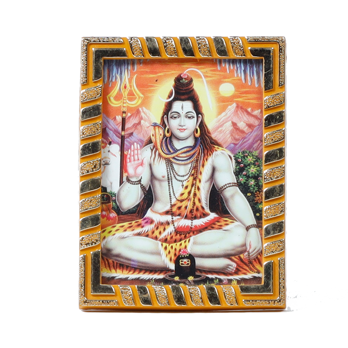 Lord Shiva Ji Mahadev Photo Frame - 5 × 3 Inches | For Pooja Temple | Home Decor | Office Decoration | Mandir Decoration And Gifts