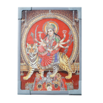 Goddess Durga Mata Is Sitting On The Lion | Photo Frame - 7 × 5 Inches | For Pooja Temple | Home Decor | Office Decoration | Mandir Decoration And Gifts
