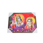 Goddess Radha And Lord Krishan Photo Frame - 25 × 19 Inches | For Pooja Temple | Home Decor And Gifts