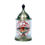 Brass OM Akhand Diya Pooja Mandir | Diya With Glass Cover - 7 × 3.5 Inches | 7 × 4 Inches | For Pooja Temple | Home & Mandir Decoration And Gifts