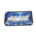 7 Running Vastu Shastra White Horse Photo Frame - 21 × 39 Inches | For Home Decor And Gifts