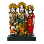 Lord Ram Darbar Marble Dust Murti Idol - 6 × 5Inches | For Pooja Temple | Home Decor | Office Decoration | Mandir Decoration And Gifts