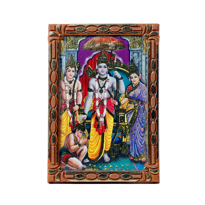 Lord Ram Darbar With Ram, Laxman, Sita And Hanuman Photo Frame - 5 × 3 Inches | For Pooja Temple | Home Decor And Gifts