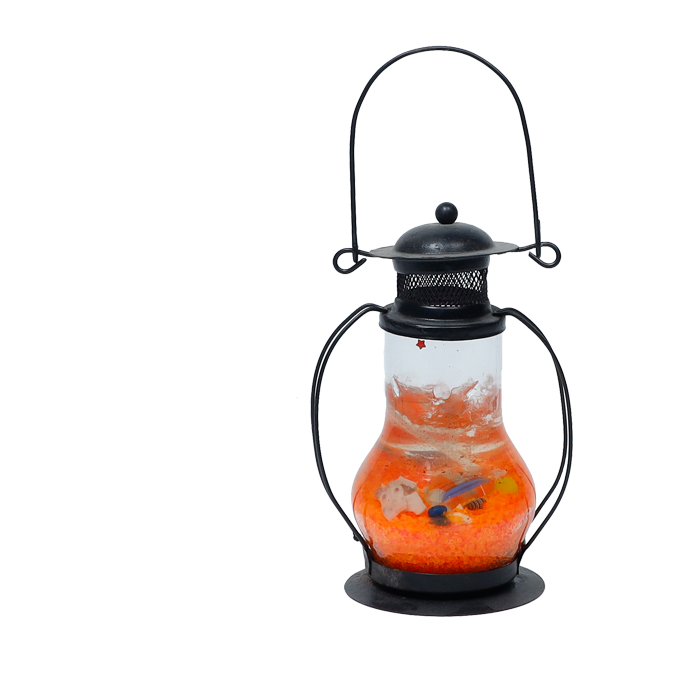 Vintage Style Iron Matte Black Electric Lantern with Bulb - 5 × 4 Inches | For Lighting | Decorations | Study Lamp And Dining Decor