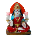 Goddess Lakshmi Mata Is Sitting On Throne | Marble Dust Murti Idol - 3 x 2 Inches | For Pooja Temple | Home Decor | Office Decoration | Mandir Decoration And Gifts