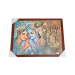 Goddess Radha And Lord Krishan Photo Frame - 26 × 20 Inches | For Pooja Temple | Home Decor And Gifts