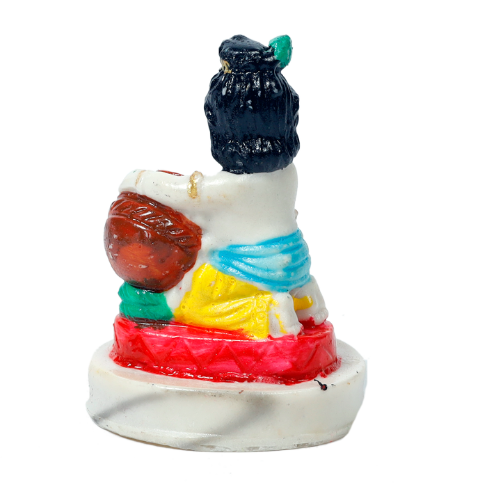 Lord Bal Gopal Krishna, Makhan Chor Kanhiya Marble Dust Murti Idol - 3 x 2 Inches | For Pooja | Home Decor | Office Decoration | Mandir Decoration And Gifts