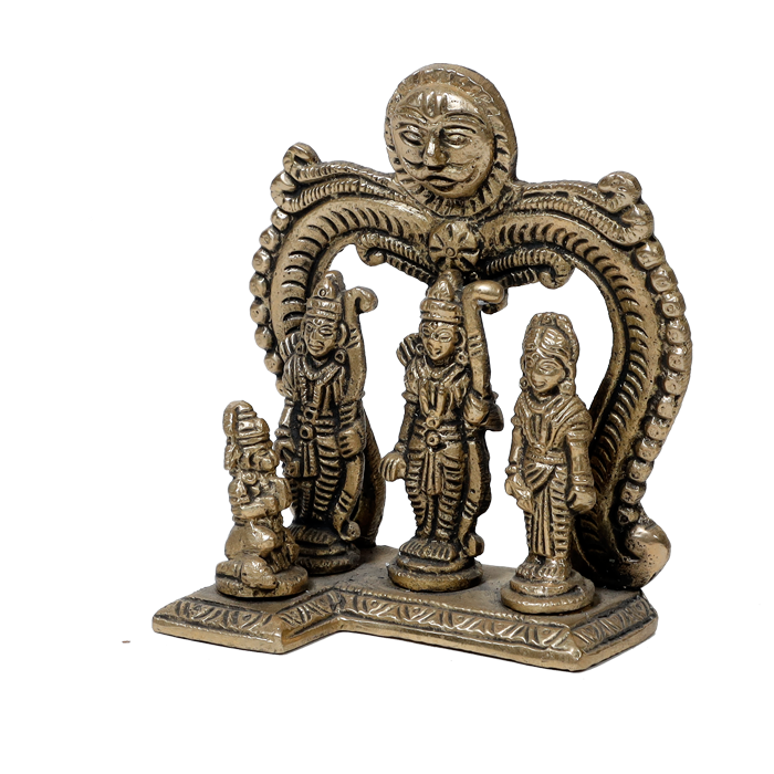 Brass Murti Lord Ram Darbar - 4.5 × 4 Inches | For Pooja Temple | Home Decor | Office & Mandir Decoration And Gifts