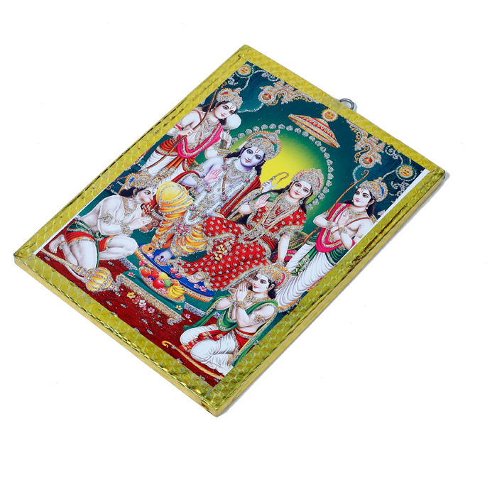 Lord Ram Darbar Photo Frame - 7 x 5 Inches | For Pooja Temple | Home Decor | Office Decoration | Mandir Decoration And Gifts