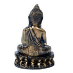 Lord Buddha Is Sitting On The Throne | Porcelain Murti Idol - 3 × 3 Inches | For Pooja Temple | Home Decor | Office Decoration | Mandir Decoration And Gifts