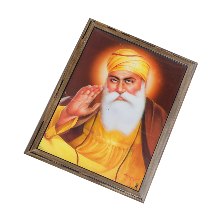 Sikh Guru Nanak Dev Ji Photo Frame - 17 × 13 Inches | For Pooja Temple | Home Decor And Gifts