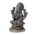 Brass Murti Goddess Lakshmi Ji Is Sitting On The Stool - 2.5 × 2 Inches | For Pooja Temple | Home Decor | Office & Mandir Decoration And Gifts