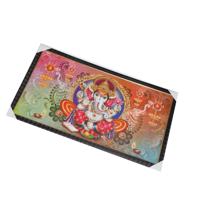 Lord Ganesha Photo Frame - 21 × 39 Inches | For Pooja Temple | Home Decor And Gifts