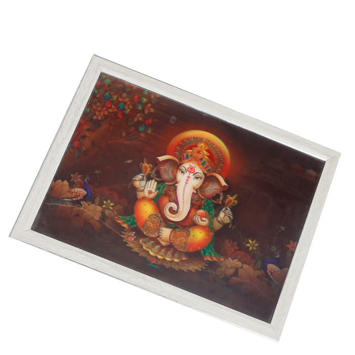 Lord Ganesha Photo Frame - 13 × 17 Inches | For Pooja Temple | Home Decor And Gifts