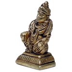 Brass Murti Kubera Ji Is Sitting On Throne - 3 × 1.5 Inches | 2 × 1.5 Inches | For Pooja Temple | Home Decor | Office & Mandir Decoration And Gifts
