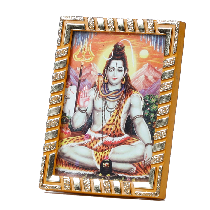 Lord Shiva Ji Mahadev Photo Frame - 5 × 3 Inches | For Pooja Temple | Home Decor | Office Decoration | Mandir Decoration And Gifts