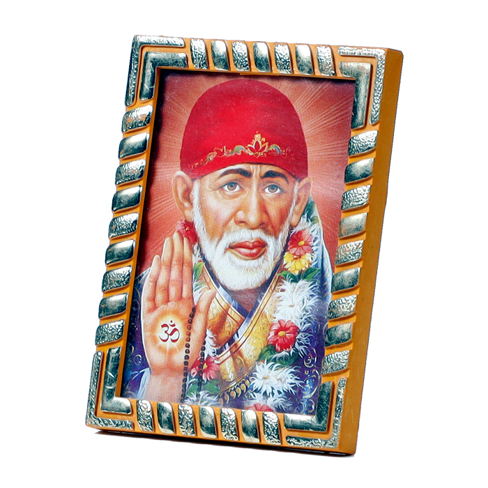 Shree Shirdi Sai Baba Photo Frame - 5 × 3 Inches | For Pooja Temple | Home Decor | Office Decoration | Mandir Decoration And Gifts