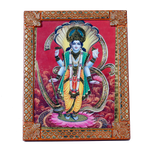 Lord Vishnu Bhagwan Photo Frame - 8 x 6 Inches | For Pooja Temple | Home Decor | Office Decoration | Mandir Decoration And Gifts
