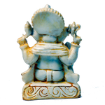 Lord Ganesha Is Sitting On Throne | Marble Dust Murti Idol - 5 × 3 Inches | For Pooja Temple | Home Decor | Office Decoration | Mandir Decoration And Gifts