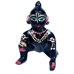 Brass Black Murti 4 No. Laddu Gopal | Laddu Gopal For Janmashtami Special - 4 × 2.5 Inches | For Pooja Temple | Home Decor | Office & Mandir Decoration And Gifts