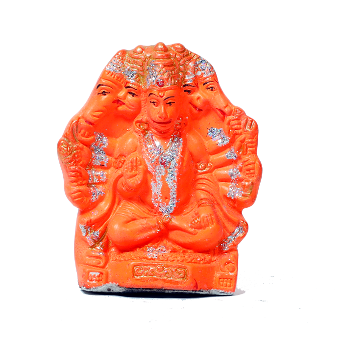 Lord Panchmukhi Hanuman Marble Dust Murti Idol - 4 x 3 Inches | For Pooja Temple | Home Decor | Office Decoration | Mandir Decoration And Gifts
