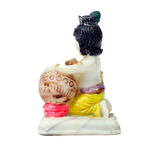 Lord Krishna Is Sitting On Throne | Marble Dust Murti Idol - 3 x 2 Inches | For Pooja Temple | Home Decor | Office Decoration | Mandir Decoration And Gifts