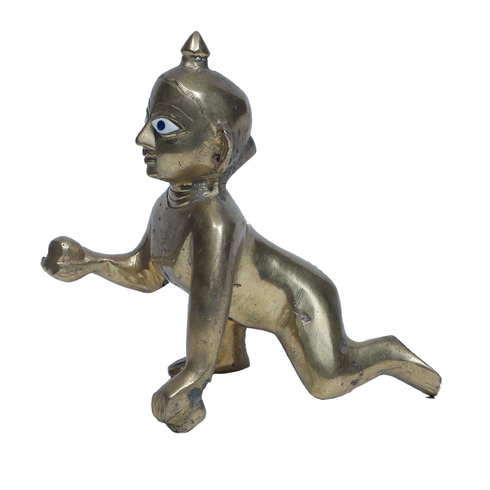 Brass Murti 4 No. Laddu Gopal | Laddu Gopal For Janmashtami Special - 4 × 2.5 Inches | For Pooja Temple | Home Decor | Office & Mandir Decoration And Gifts
