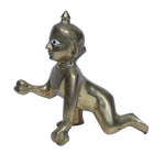Brass Murti 4 No. Laddu Gopal | Laddu Gopal For Janmashtami Special - 4 × 2.5 Inches | For Pooja Temple | Home Decor | Office & Mandir Decoration And Gifts
