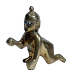 Brass Murti 4 No. Laddu Gopal | Laddu Gopal For Janmashtami Special - 3.5 × 2.5 Inches | For Pooja Temple | Home Decor | Office & Mandir Decoration And Gifts