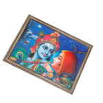 Goddess Radha And Lord Krishan Photo Frame - 17 × 13 Inches | For Pooja Temple | Home Decor And Gifts