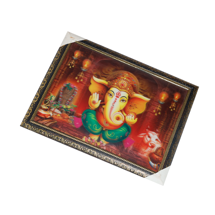 Lord Ganesha 3D Photo Frame - 14 × 17 Inches | For Pooja Temple | Home Decor And Gifts