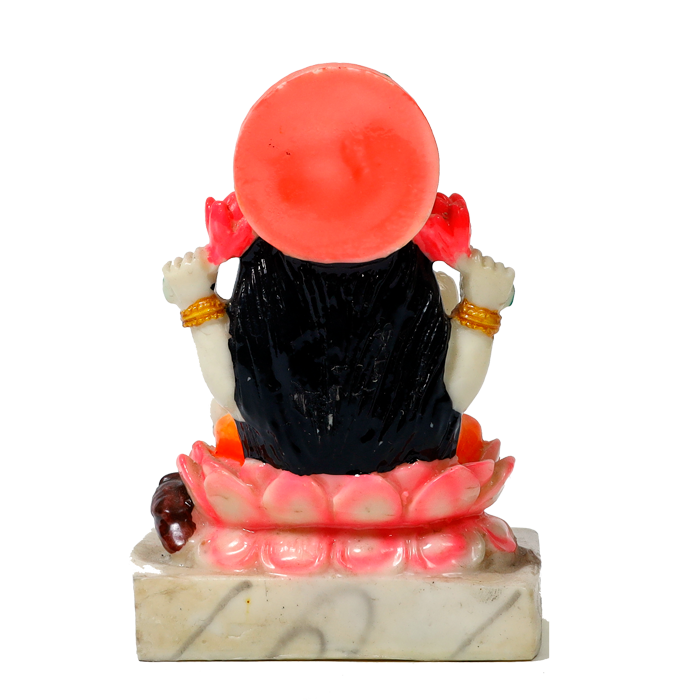 Goddess Lakshmi Mata Is Sitting On Throne | Marble Dust Murti Idol - 5 x 3 Inches | For Pooja Temple | Home Decor | Office Decoration | Mandir Decoration And Gifts