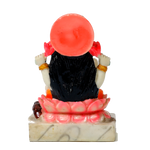 Goddess Lakshmi Mata Is Sitting On Throne | Marble Dust Murti Idol - 5 x 3 Inches | For Pooja Temple | Home Decor | Office Decoration | Mandir Decoration And Gifts