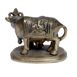 Brass Murti 3 No. Cow And Collins - 2.5 × 3.5 Inches | 3 × 3.5 Inches | For Pooja Temple | Home Decor | Office & Mandir Decoration | Vastu & Spiritual Decor, Ideal for Worship And Gifts