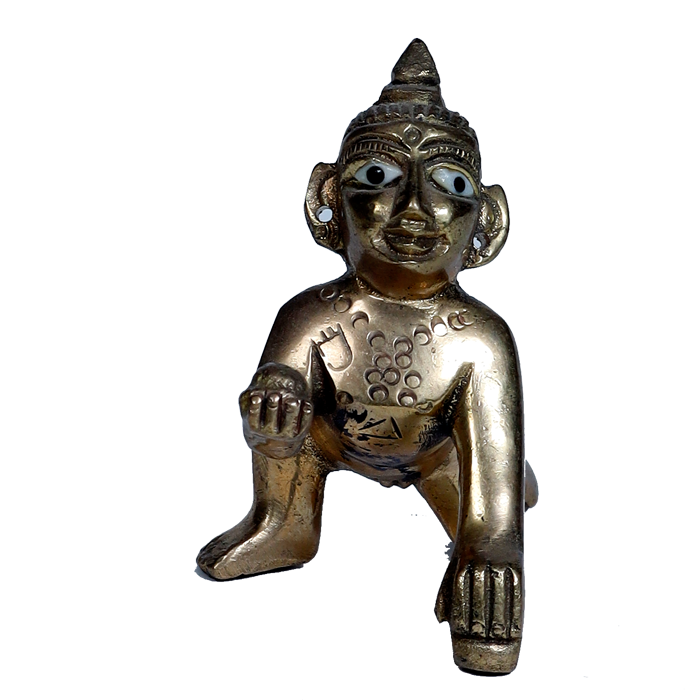 Brass Murti 1 No. Laddu Gopal | Laddu Gopal For Janmashtami Special - 2.5 × 1.5 Inches | For Pooja Temple | Home Decor | Office & Mandir Decoration And Gifts