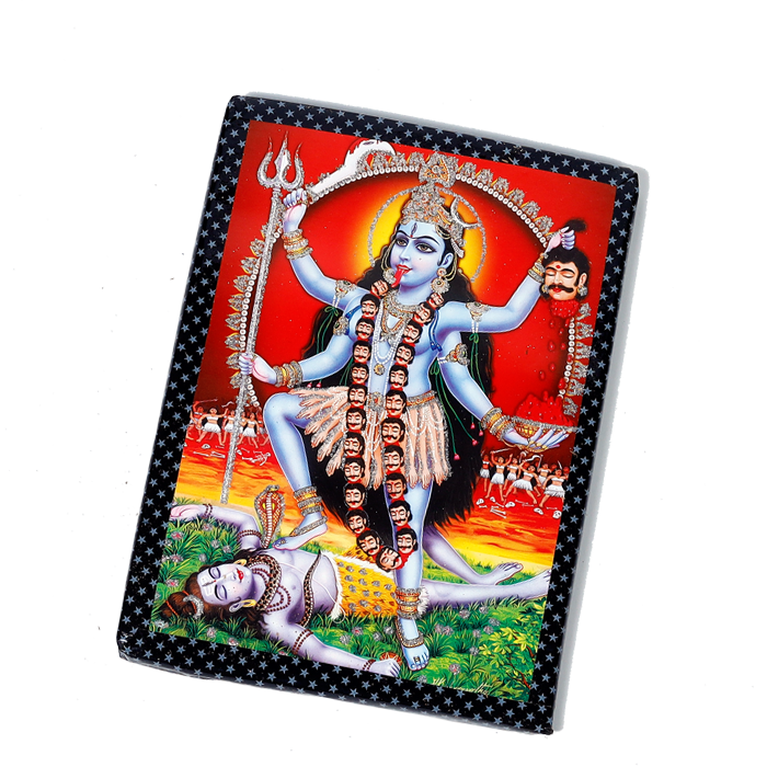 Goddess Kaali Mata Is Standing On Lord Shiva | Photo Frame - 7 x 5 Inches | For Pooja Temple | Home Decor | Office Decoration | Mandir Decoration And Gifts