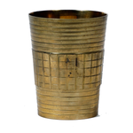 Drinking Brass Tumbler with Embossed Design | Brass Dining Glass - 4 × 3 Inches | 3 × 2.5 Inches | For Daily Use | Traditional Kitchenware And Pooja Temple