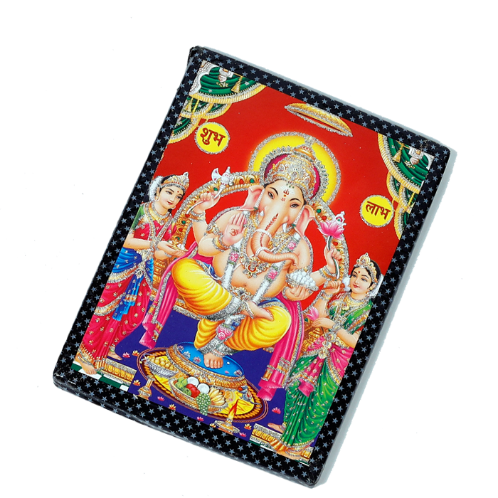 Lord Ganesha Is Sitting On Throne | Photo Frame - 7 x 5 Inches | For Pooja Temple | Home Decor | Office Decoration | Mandir Decoration And Gifts