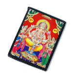 Lord Ganesha Is Sitting On Throne | Photo Frame - 7 x 5 Inches | For Pooja Temple | Home Decor | Office Decoration | Mandir Decoration And Gifts